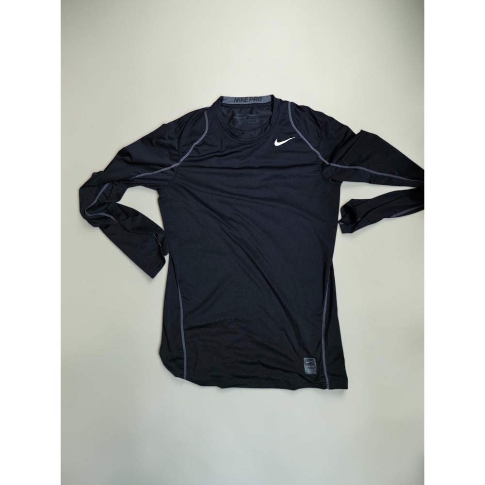 Nike Pro Dri-FIT Mens Small Black Long Sleeve Compression Training Shirt